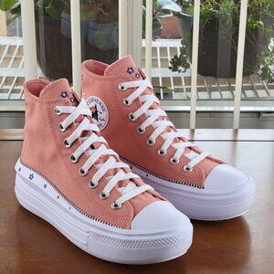 Chuck Taylor All Star Move Platform Canvas A14266C Vintage Peach Size 8 Women's